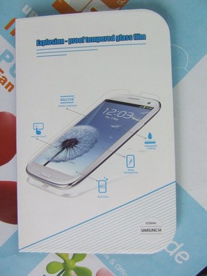 【手机钢化玻璃膜保护膜手机贴膜Samsung I9500/S4平面直边0.33MM】价格,厂家,图片,手机保护膜,深圳市东顶电子科技-